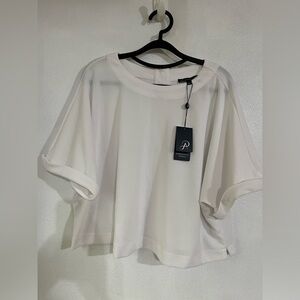 Adriana Papel size L white crop top NWT